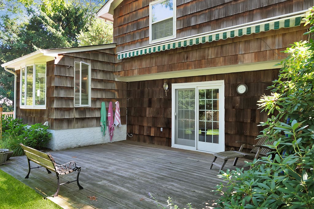 The master bedroom gets a private deck.