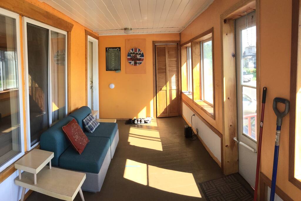 Enjoy a game of darts on the porch.