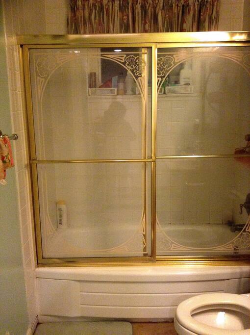 Shower or bath in the tub is up to you after returning