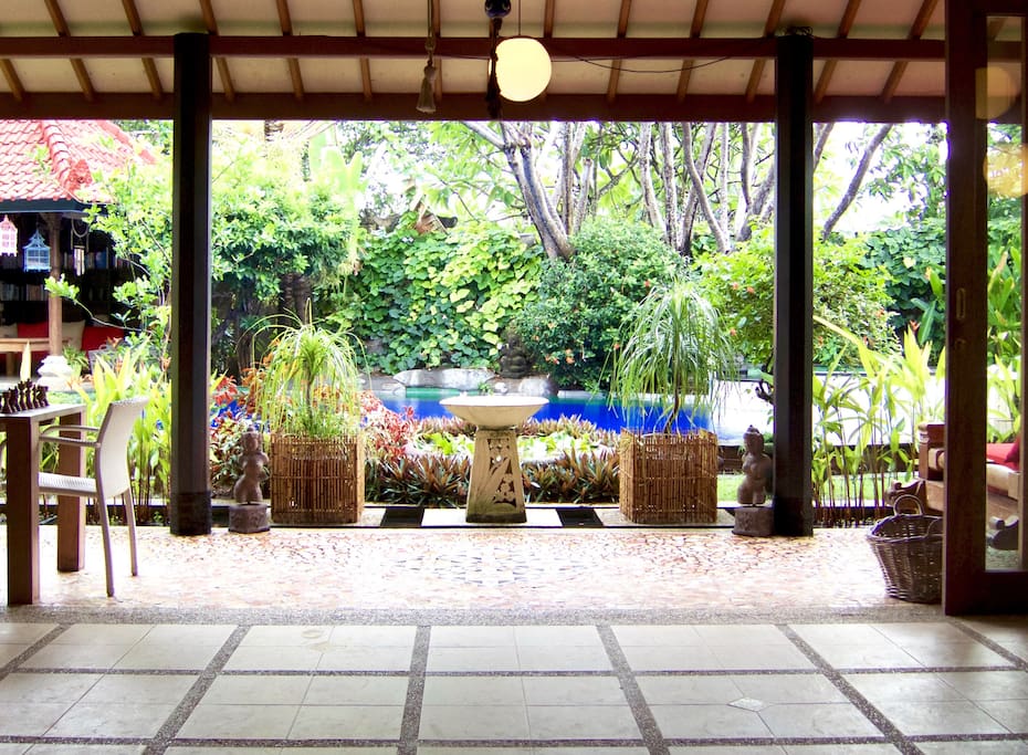 The pool as seen from inside the villa