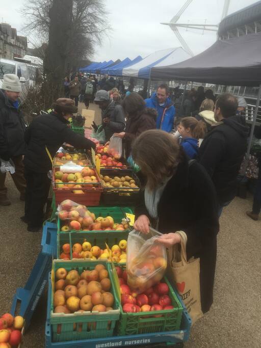 Sunday morning in the shadow of the Principality Stadium shop at Riverside Farmers Market
