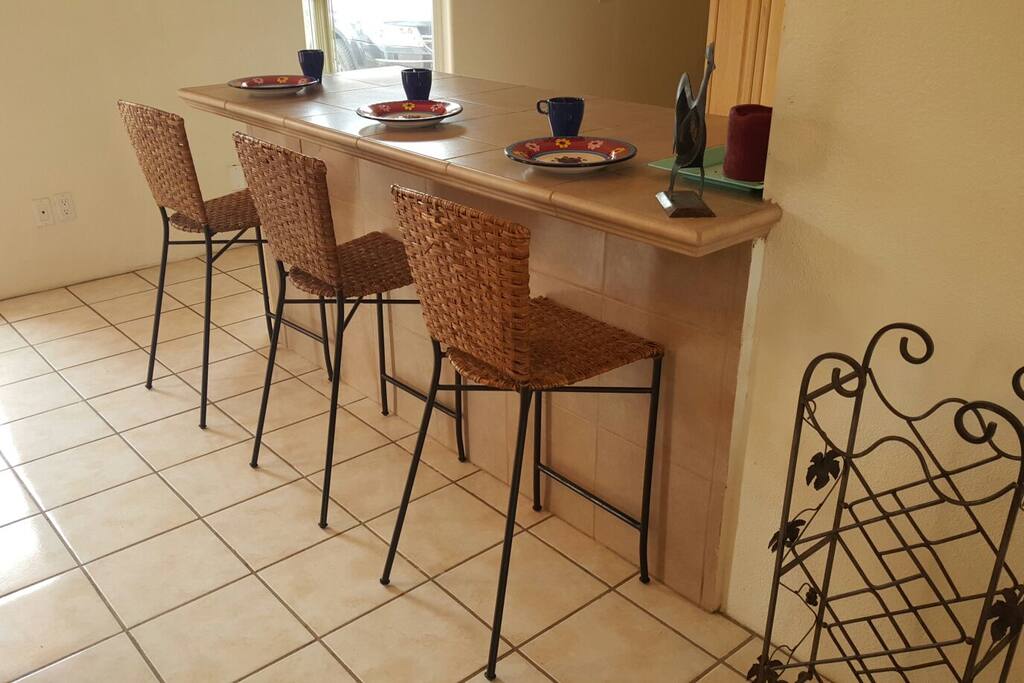 Bar for extra seating