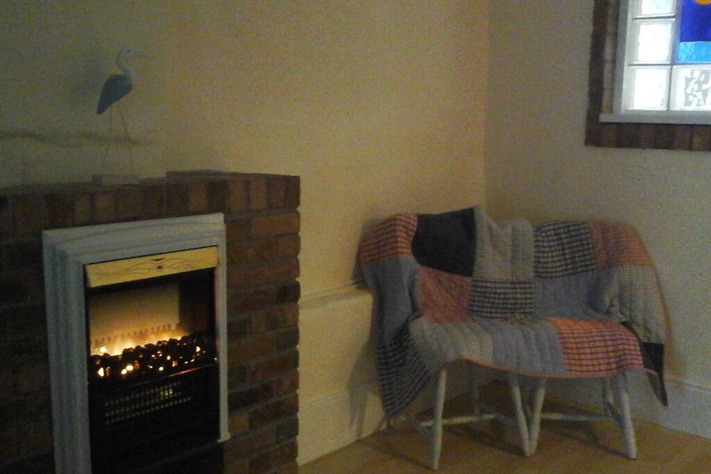 rest area with fire