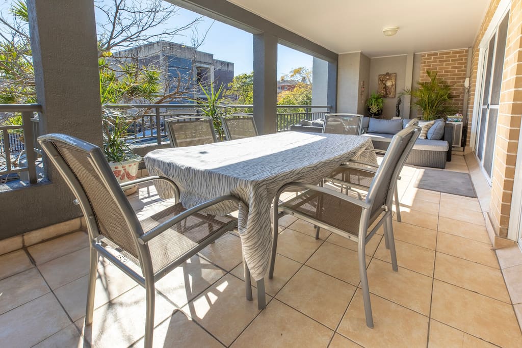 The balcony is very spacious with a second dining table for the option of dining outdoors al fresco!