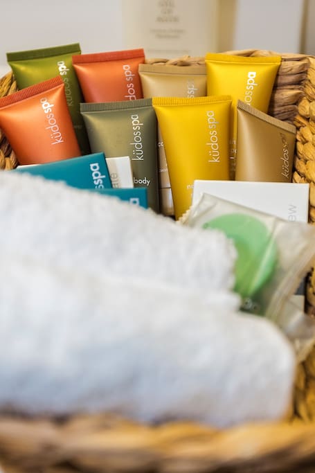 House is stocked with hotel cosmetics and amenities so you can travel light