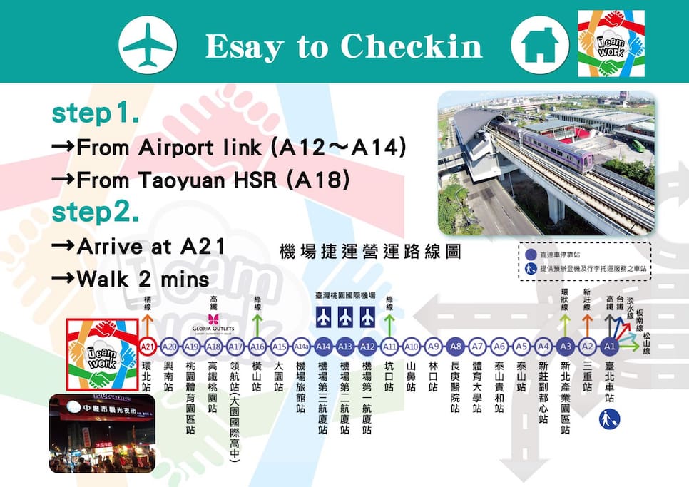 Next to airport line A21 station
