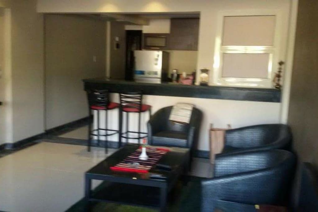 kitchen and living area