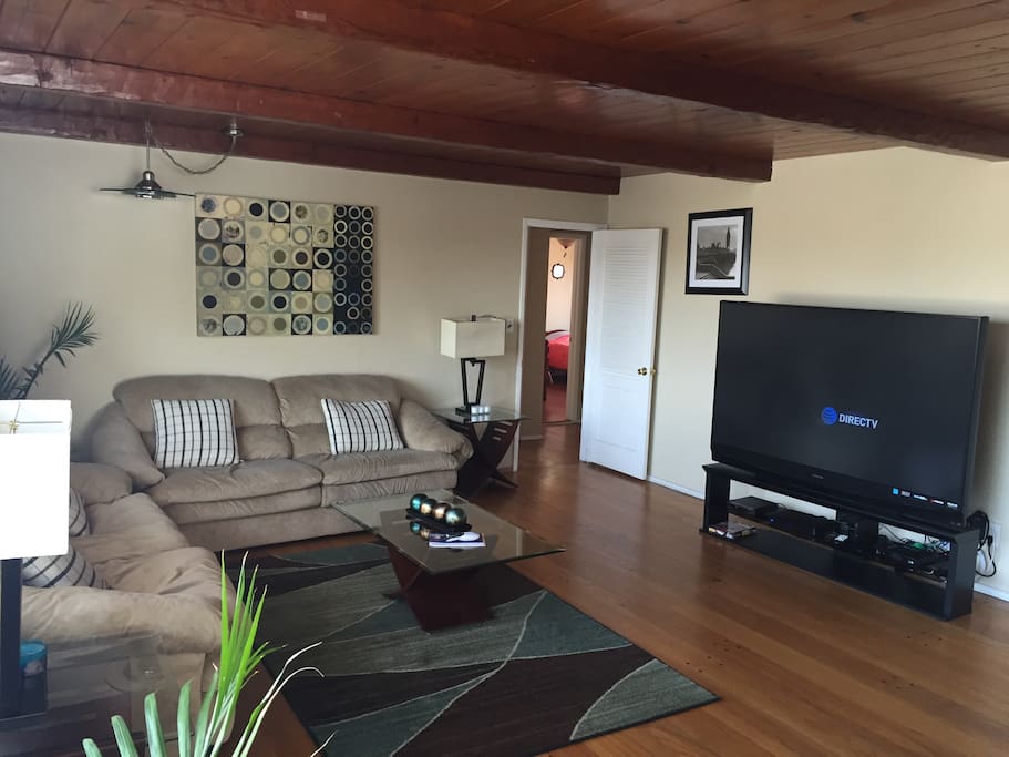 Upstairs living room with flat screen tv