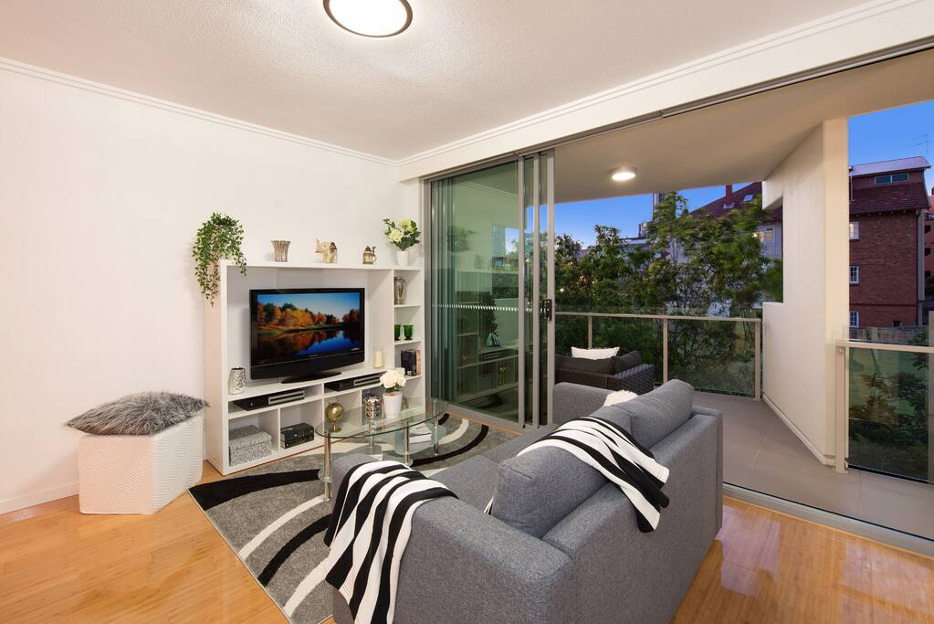 Living Room with balcony