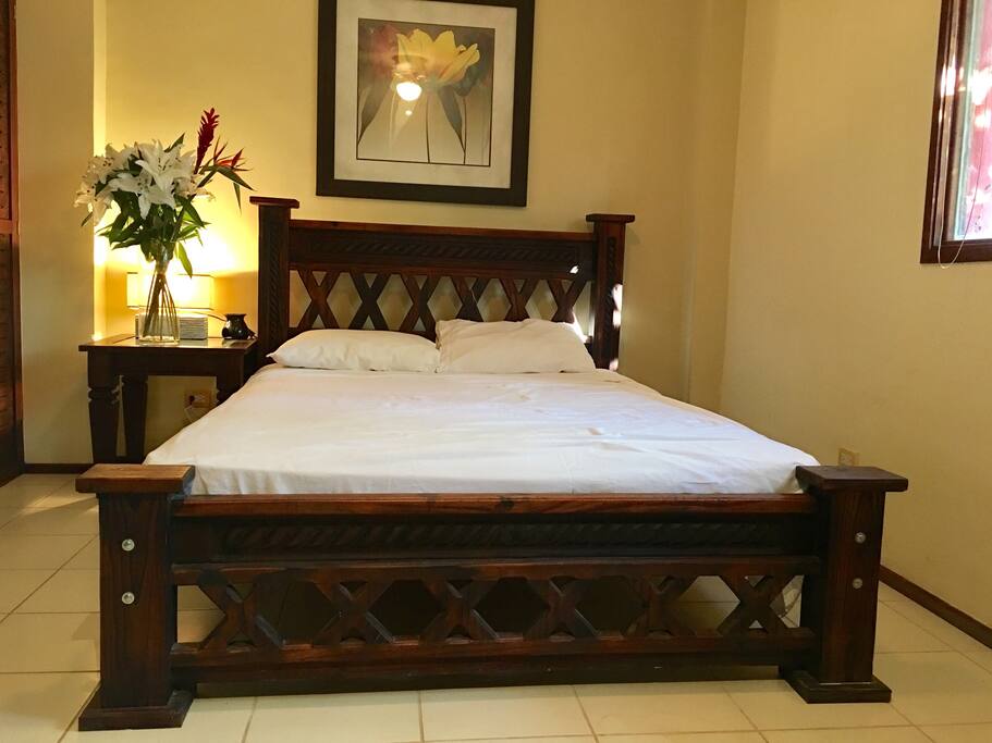 Sleep in late in queen size comfort.