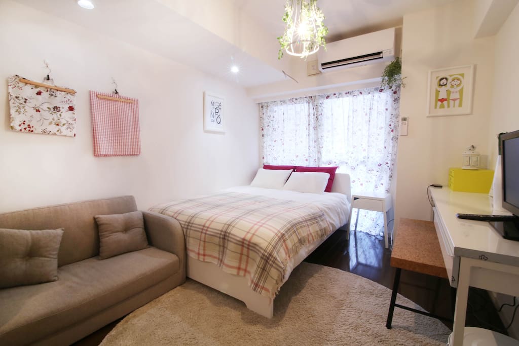 Double bed and sofa bed