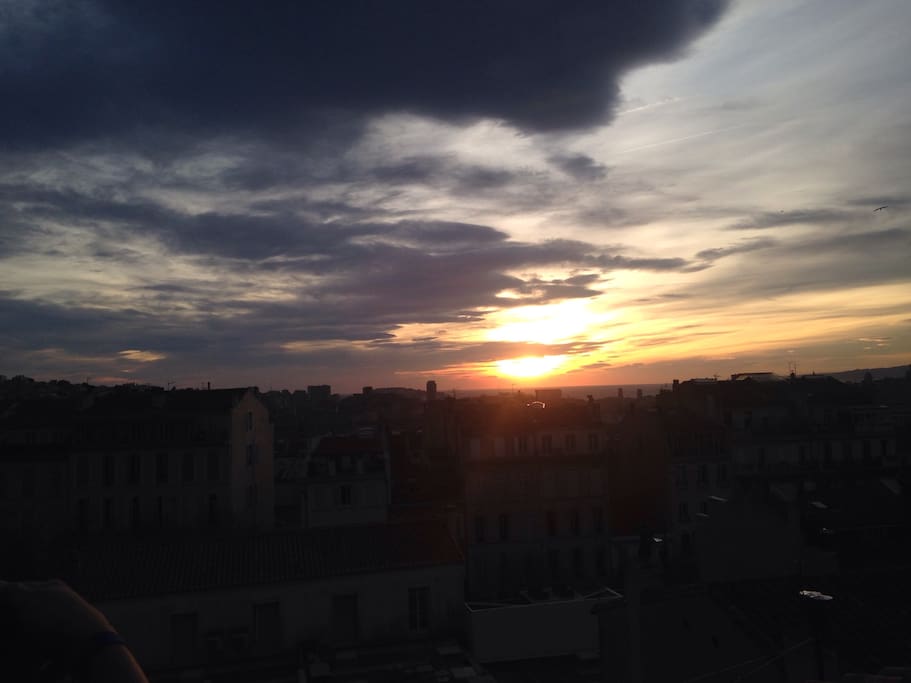 Le coucher de soleil de l'appartement