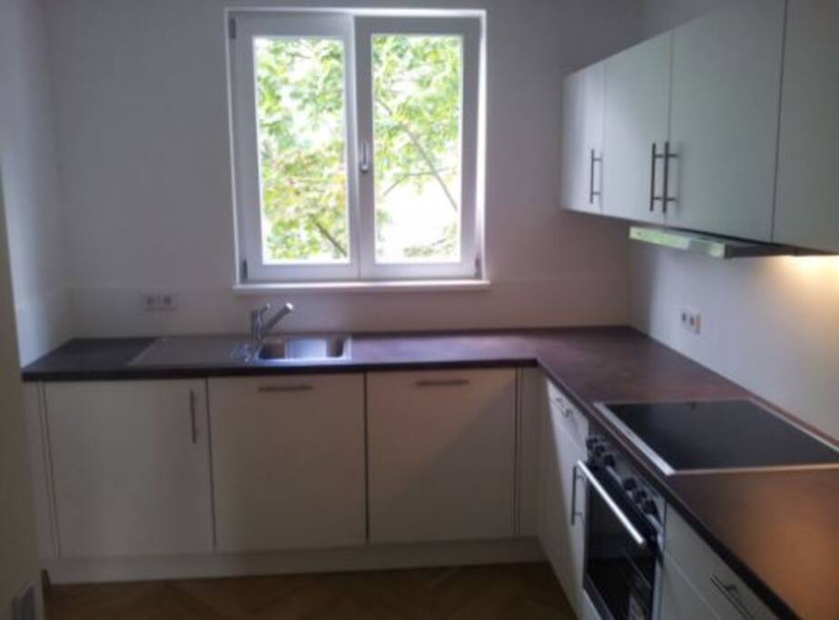 The kitchen which travelers have access to