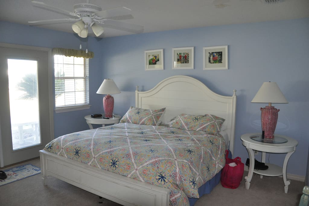 Master bedroom- king bed, private bathroom