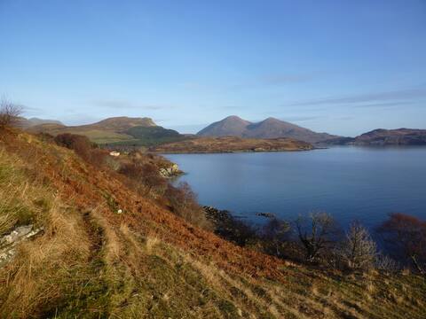 Drinan Dun, near Elgol, mountain & sea views