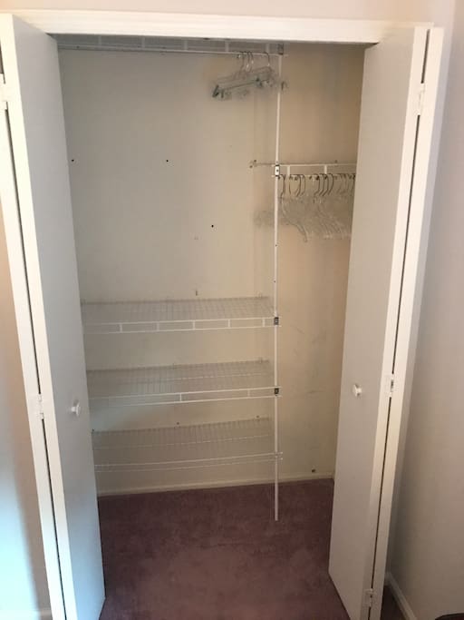 Plenty of closet space with organizers and hangers. Extra blankets included.
