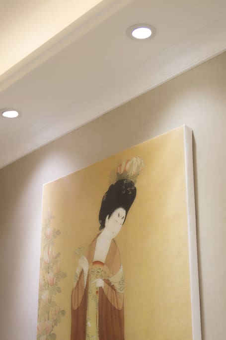 这里是餐厅,唐代周昉的簪花仕女图