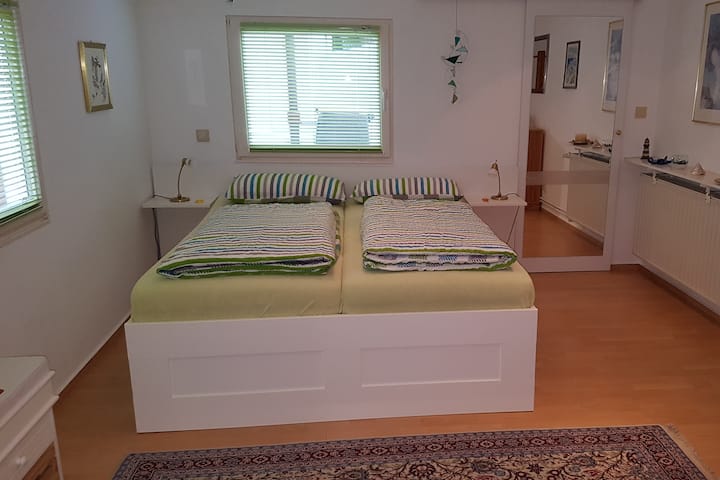 Bedroom with a view on walk-in closet