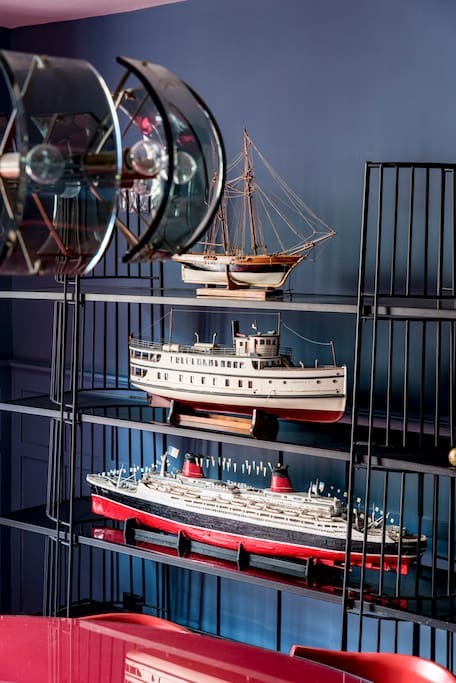 Collection of model boats in the Dining Room