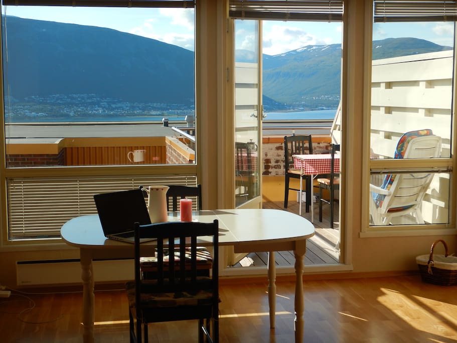 Living room corner and access to balcony