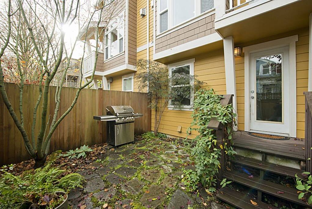 Backyard with BBQ