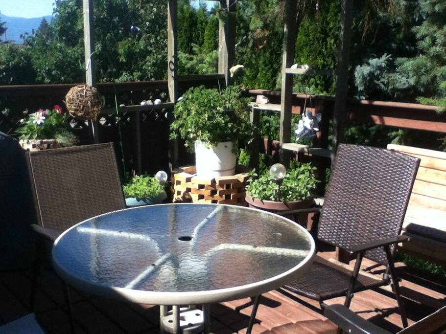 Enjoy your morning coffee outdoors.