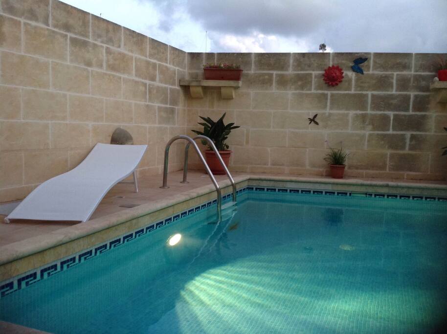 There's a private pool, deck and BBQ area.