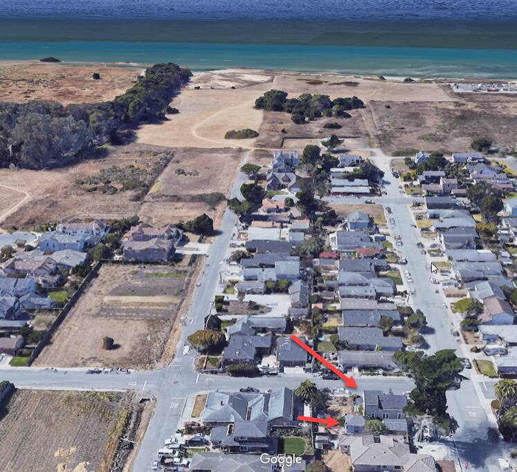 Location of the cottage and our house.