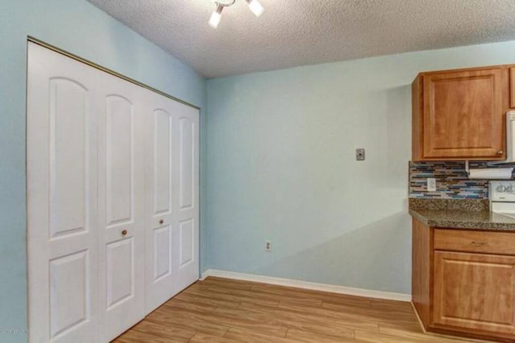 Kitchen with washer/dryer in closet