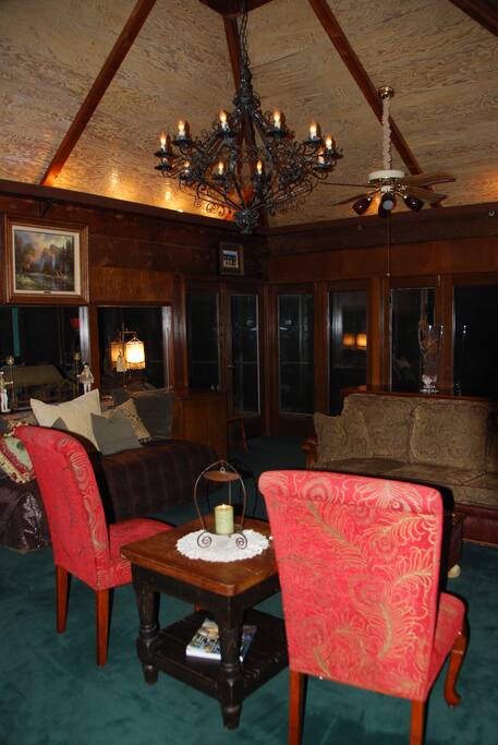 Main Room with roll out queen bed and queen sofa bed