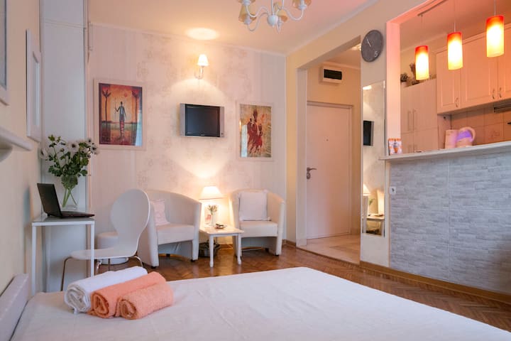 Lovely white in the city heart