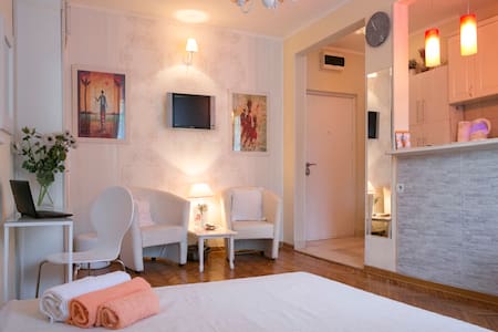 Lovely white in the city heart