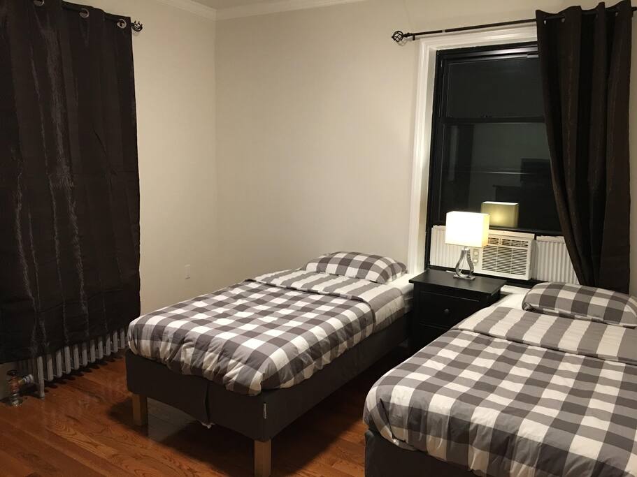 Choices:
2 Separate Twin Beds and may add 2 more separate fold out beds to a max of 4 individual beds!