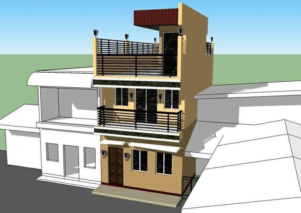 The entire house with roof top