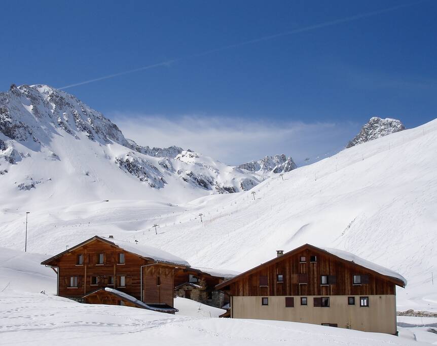 Vue depuis balcon en hiver