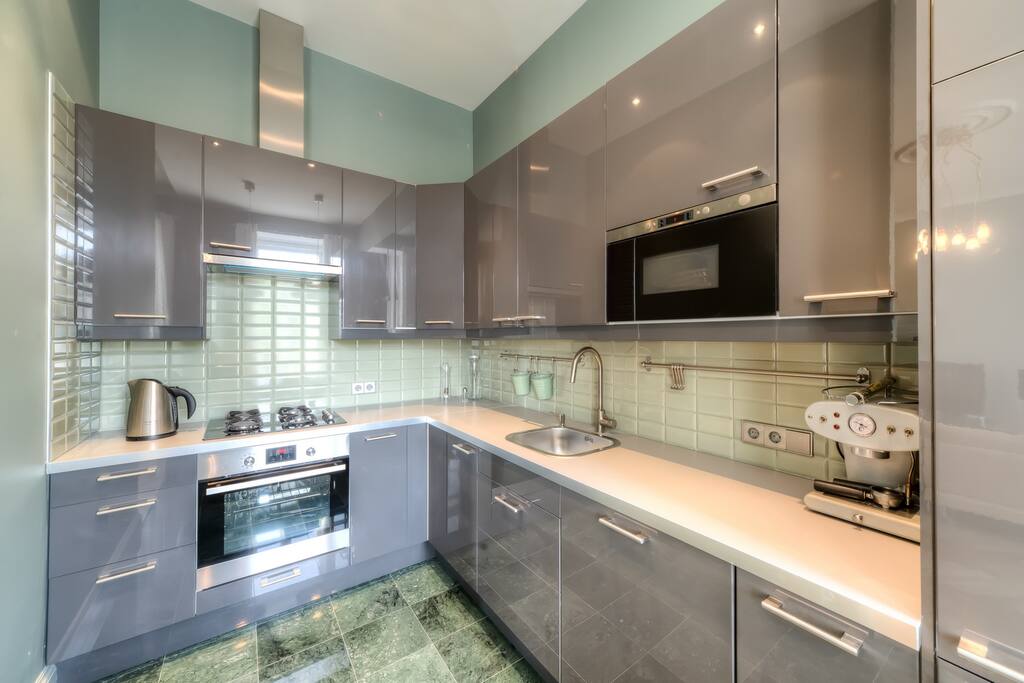 Nice kitchen with oven and good vent.
