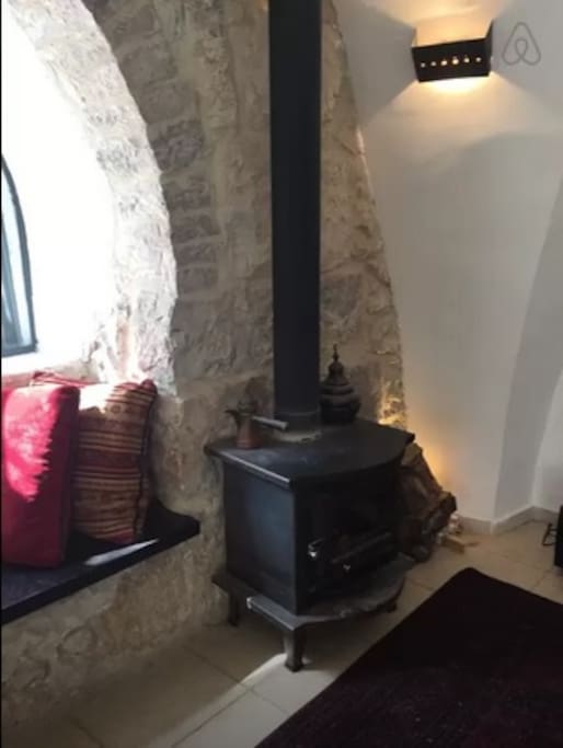 antique fireplace With bench