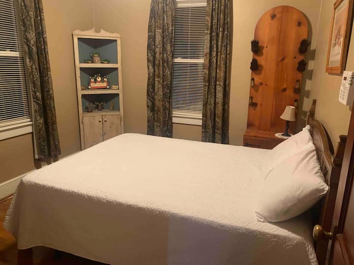 楼下卧室配有一张标准双人床。