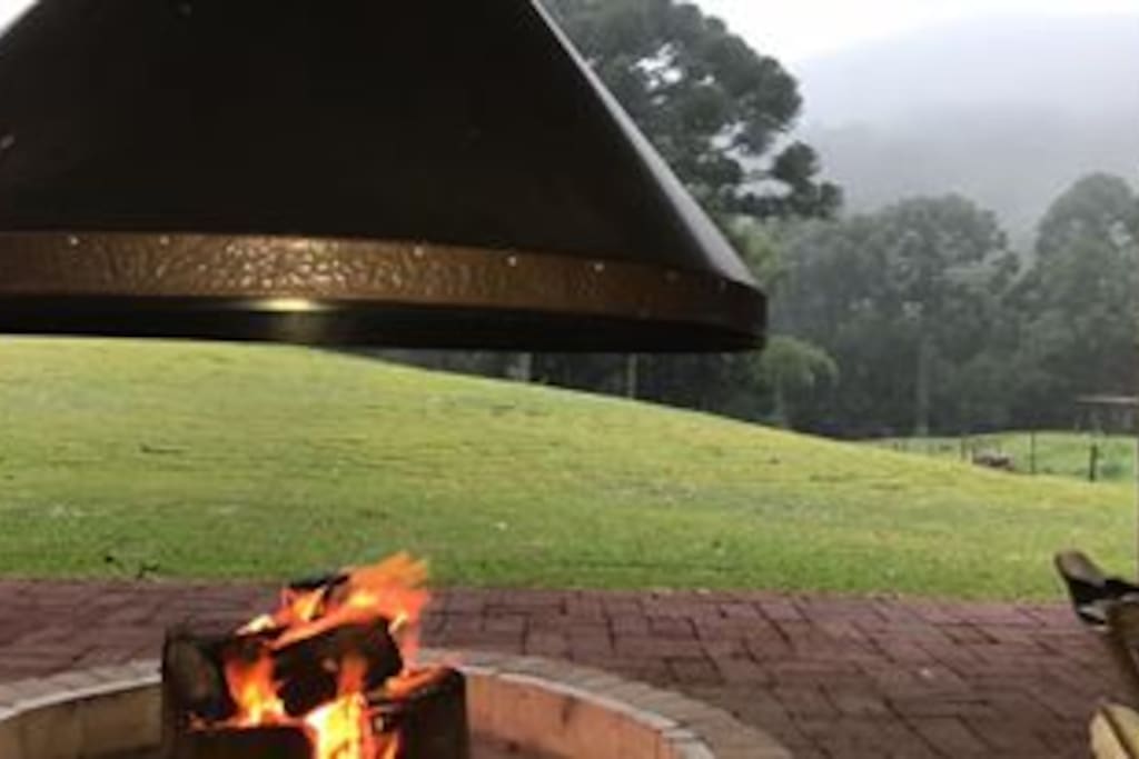 Fogo de chão na parte externa