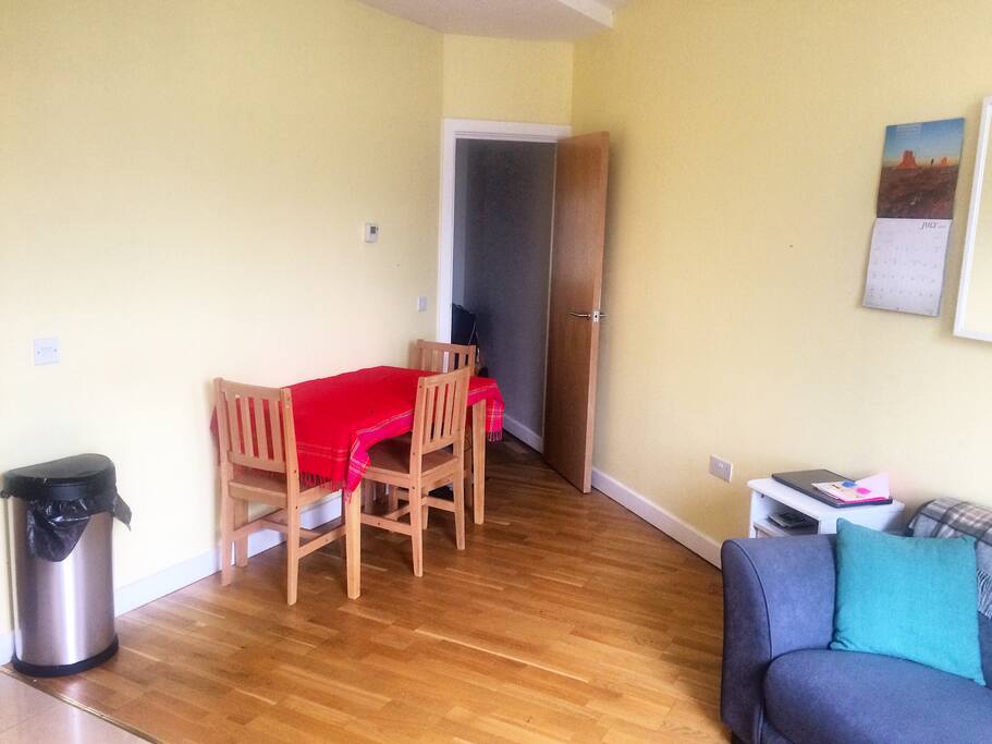 Living Room (picture 3) has a table for dinning that can fit up to 4 people.