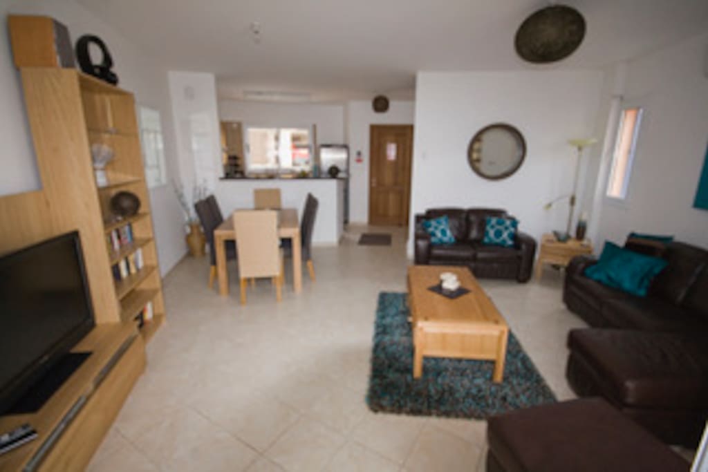 Open plan lounge kitchen dining area