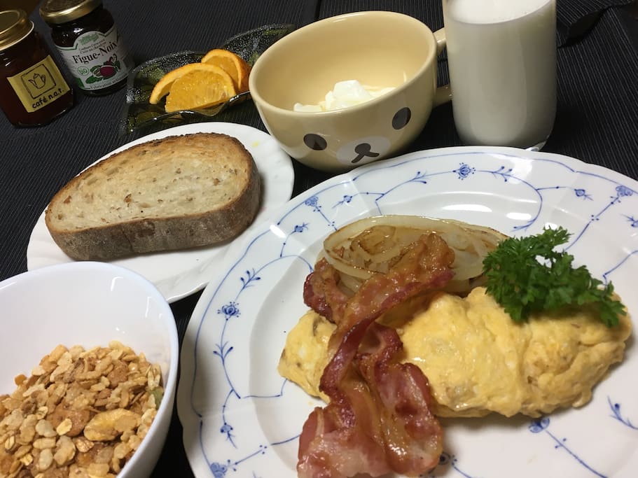 If you want breakfast, we offer a western style Full breakfast(add cost 1500yen)