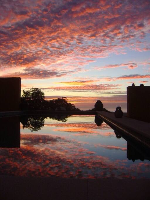 Sunset in the pool.