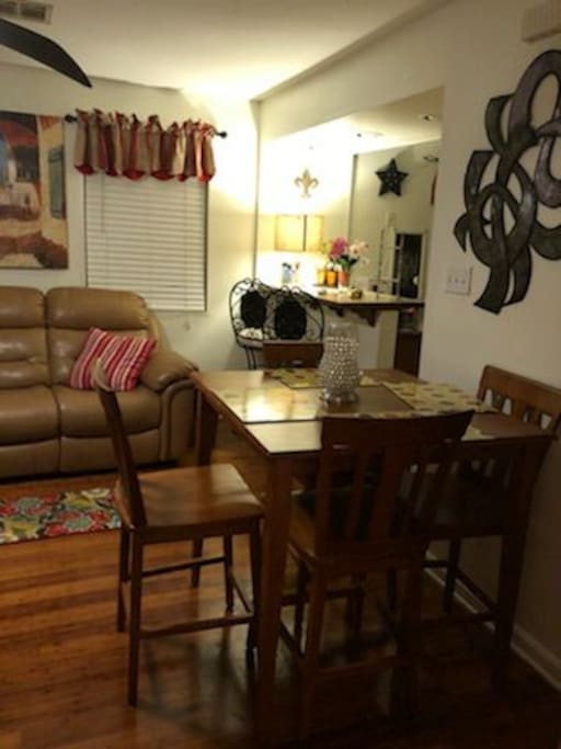 Living Area and Dining Area, Cable TV with Apple TV and Internet