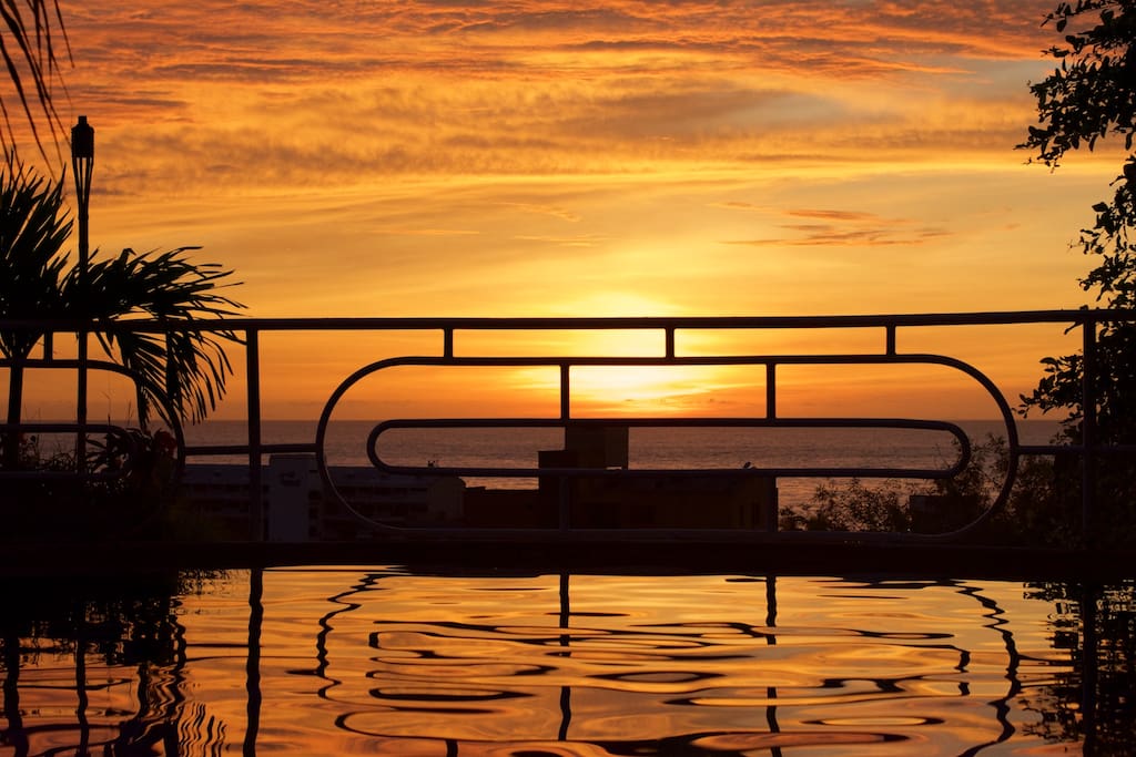 Sunset from the pool