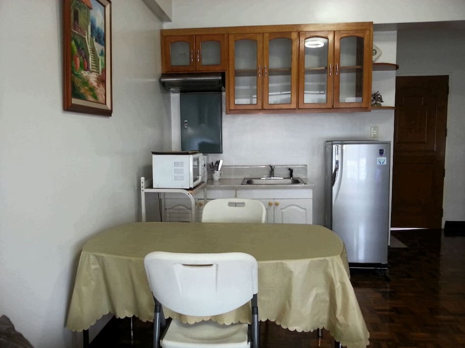 This is the dining area and kitchen.
