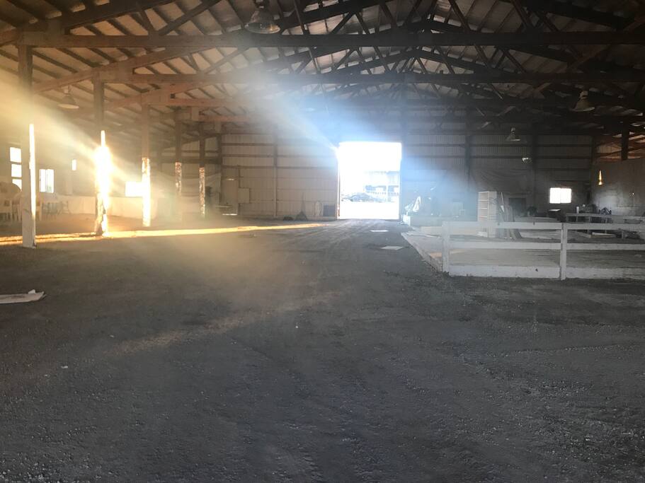 Inside barn