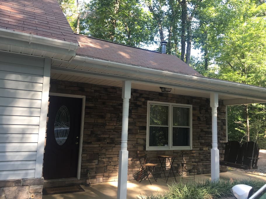 Front porch with swing.