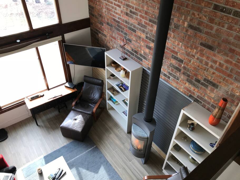 Looking down from the loft