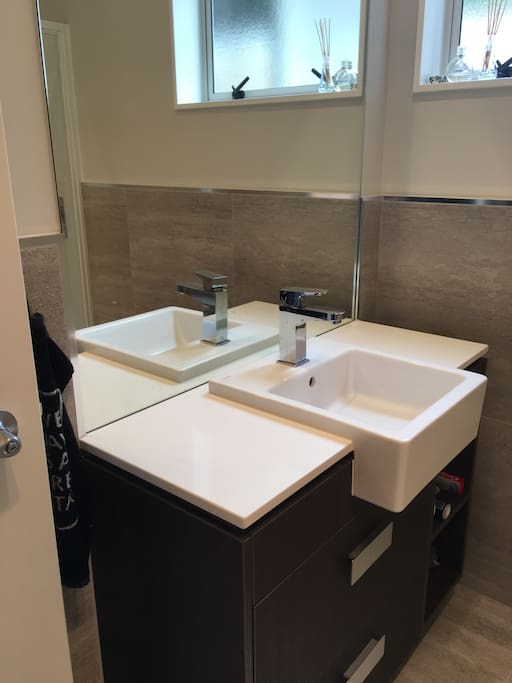 Separate bathroom and toilet
